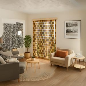 Tenda zanzariera a tema Melange 120x225 cm in colore marrone con accessori per porte e finestre in polietilene - Product Image 3