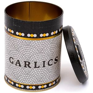 Ø 140x180mm, 2,5 LT Tapa deslizante de estaño de almacenamiento de metal Patrón de mosaico geométrico - Product Image 1