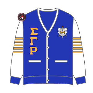 Sigma Gamma Rho Soror Embroidery Women Acrylic <b>Cardigans</b> | SGRho Sorority Embroidered Ladies Custom Style <b>Cardigan</b> <b>Sweater</b> - Product Image 3