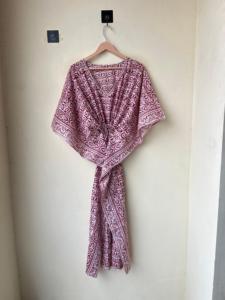 Kaftan floral indio Maxi Bikini cubierta Kaftan de algodón multicolor con estilo elegante Long Beach Cover ropa de dormir regalo para ella - Product Image 4