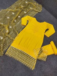 New Designer Party Wear <b>Jam</b> Cotton With Embroidery Work Top With Dupatta Set Salwar Kameez Set Kurti Pant Set Ethnic Wear - Product Image 4