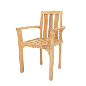 OEM Available Solid Teak Wood Perch <b>Stackable</b> Dining <b>Chair</b> Modern Minimalist Design for <b>Garden</b> Patio Hotel Farmhouse Use - Product Image 2