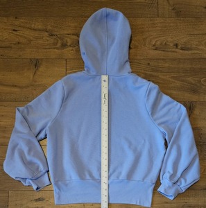 Pull à capuche à manches longues surdimensionné personnalisé pour femmes, couleur bleue, haut court, sweat à capuche court pour le sport pour femmes - Product Image 6
