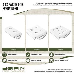 Made in Italy Eco-Friendly Recyclable Luxury Disposable Rectangular Paperboard <b>Box</b> Handle Self Erecting Food Container White - Product Image 3