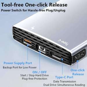 M.2 <b>SSD</b> <b>External</b> Enclosure 20G Dual-Disk Clone NVME NGFF <b>External</b> Array Hard Drive Enclosure with 4 RAID Modes with Fan Vent - Product Image 2