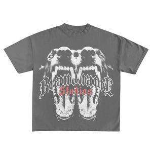 100% haute qualité à la mode élégant gris couleur soleil fané personnalisé propre Logo conception imprimé coton col rond t-shirts pour hommes - Product Image 3