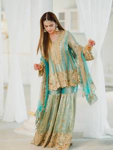 Nuevo Salwar Kameez de Diseñador para Fiestas, Dhoti Dupatta con Bordado, Última Moda India, Verano, Corte Ajustado, Reversible, Secado Rápido, Venta al por Mayor - Product Image 2