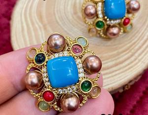 Conjunto de pendientes de tachuelas con abalorio glamoroso, hermoso brillo, ligero para mujer, ropa moderna, ropa de boda para mujeres y niñas - Product Image 2