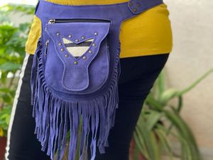 Suede Leather Fringe <b>Belts</b> Hip Pocket Fanny Pack Multi Uses Travel <b>Belts</b> Hip Bag Waist <b>Belts</b> - Product Image 5