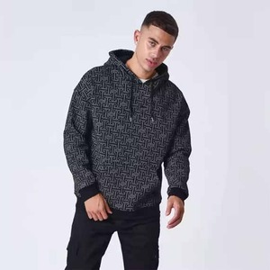 เสื้อมีฮู้ดผ้าฝ้าย100% ลำลองสำหรับฤดูหนาวผ้าเปียกลายพิมพ์ดิจิตอลย้อมสีล้วน - Product Image 3