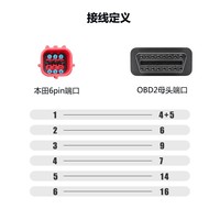 Câble OBD2 Linkyou pour motos, adaptateur 6PIN vers 16PIN avec interface USB, outils de diagnostic, tension 12V, garantie 1 an