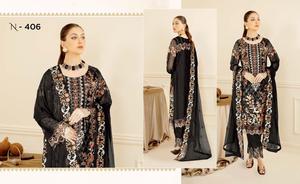 Último estilo modesto Ropa de fiesta para mujer Venta caliente Tela de gasa Salwar Kameez Trajes transpirables y cómodos - Product Image 4