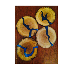 Sous-verre en bois massif et résine artisanat pour boissons Table porte-gobelet à thé avec sous-verre en résine de la plus haute qualité - Product Image 3