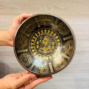 Handcrafted Metal Sound Bowl for Daily Meditation Carefully Crafted Buddhism Theme Spiritual Practice Chakra Alignment - Product Image 1