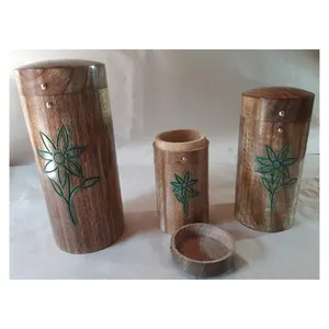 Urno de madeira para artesanato, árvore de madeira de artesanato com tubo disperso para cremação de animais de estimação, urna funeral de madeira