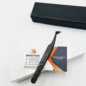 แหนบขนตาปลอมปลายพลาสมาปลายแหลมพร้อมกลิตเตอร์สีเงินทำจากสเตนเลสออกแบบโลโก้ได้ตามต้องการ - Product Image 2