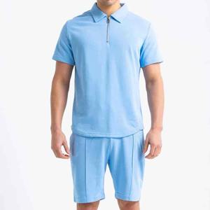 T-shirt décontracté à col boutonné avec ensemble de shorts pour hommes 2025 vente en gros polo à séchage rapide et short - Product Image 1