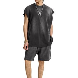 เสื้อยืดแขนสั้นสีซีดแบบผู้ชาย พร้อมกางเกงขาสั้น ผ้าเจอร์ซีย์คอตตอน 100%  แบบเรียบ ไม่มีลาย  รับสกรีนโลโก้ คุณภาพดีเยี่ยม ชุดขาสั้นผู้ชาย - Product Image 5