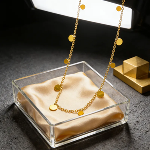 Bracelet en acier inoxydable 304 plaqué or 18 carats, design rond, électroplaqué sous vide, hypoallergénique, style décontracté et simple - Product Image 4