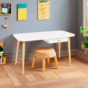 Vente en gros de meubles en ligne pour enfants, mini table rectangulaire blanche pour enfants de 6 à 10 ans en bois MDF - Product Image 2