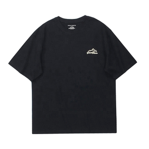 เสื้อยืดสีดำสำหรับผู้ชายคอกลมผ้าฝ้าย100% สำหรับซักพิมพ์ลายผ้าถักสำหรับ2024ออกแบบได้ตามต้องการ - Product Image 2