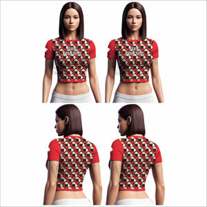 เสื้อครอปสตรีแบบแห้งเร็วเสื้อครอปของผู้หญิงเสื้อครอปเอวลอยใส่สบายดีไซน์ไม่เหมือนใคร - Product Image 6