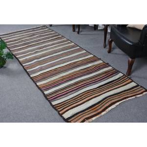 Classic Brown White 3.4 X 9.7ft Wool <b>Rug</b> Turkish <b>Large</b> Area Rectangle Hallway Patchwork Design for Bedside <b>Living</b> <b>Room</b> Latex - Product Image 1