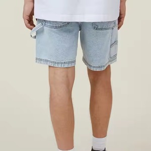 Nuevo 2025 personalizado desgastado para hombre elástico Denim corto de alta calidad botón de diseño de los hombres Casual Denim Shorts Ripped hombres - Product Image 5