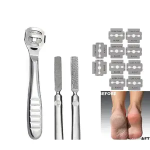 Stainless Steel Foot Rasp Double Sided Dead Hard Skin File Callus Remover Set Scrubber Pedicure Hard Dry Skin Remover