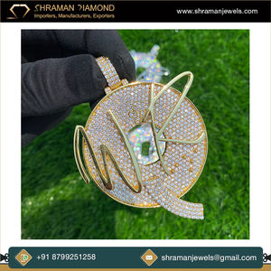 Collar con Colgante de Letra Grande Personalizado, Chapado en Rodio, Plata de Ley 925, con Moissanita, Estilo Hip Hop de Lujo, para Fiestas Unisex - Product Image 3