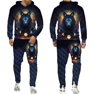 Men's Plus Size Custom Printed <b>Jogger</b> Set Winter Sublimation Tracksuit Custom Logo <b>Polyester</b>/Cotton Private Label Wholesale - Product Image 2