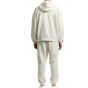 Ensemble survêtement streetwear oversize en coton 100% de haute qualité pour homme, idéal pour l'hiver, avec logo imprimé en relief. - Product Image 4