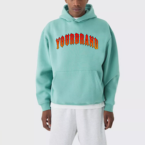 OEM/ODM Pull à capuche épais avec logo imprimé DTG personnalisé 100% coton Couleur unie Respirant Coupe décontractée Sweats à capuche de base - Product Image 1