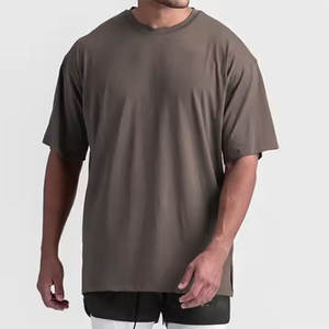 Venta al por mayor personalizado 100% algodón hombres Regular Fit Pullover camiseta Drop-Shoulder Street Casual Wear lona secado rápido transpirable - Product Image 1