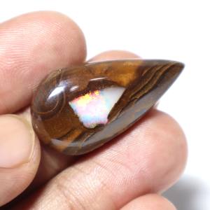 Cabochon d'opale multi feu naturelle en forme de poire Opale australienne Pierres précieuses en vrac Prix de gros - Product Image 4