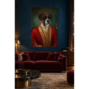 Portrait de Fida Noble Boxer en manteau rouge, impression sur toile - Product Image 5