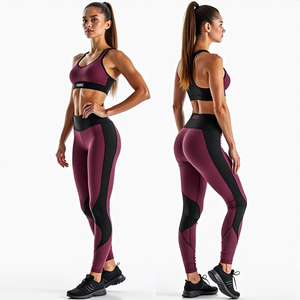 Conjunto de Leggings y Sujetador Deportivo sin Costuras para Yoga, para Mujer, Otoño Invierno, Tejido Transpirable, Cómodo, con Decoración de Patrones y Logotipo - Product Image 5