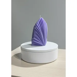 Purple Seashell Decorative Aromatherapy Candle Cute Soy Wax Halloween Novelty with Flower Pattern for Home Decoration - Product Image 1