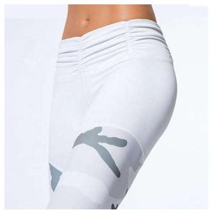 Pantalones de Yoga de Cintura Media para Mujer, Diseño Sólido, Ropa Deportiva Informal para Gimnasio, Cintura Elástica, Decoración de Encaje de Spandex/Nailon - Product Image 4