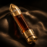 Flacon de parfum de luxe 100 ml en verre doré en forme de fusée, contenant haut de gamme pour marque de parfum de niche