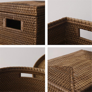 Ensemble fait à la main de 2 paniers de rangement en rotin artisanal-Fabriqué au Vietnam - Product Image 5