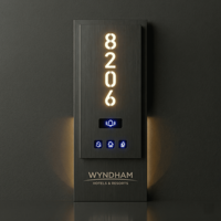 Plaque de Numéro de Maison LED Latérale Personnalisée en Métal Noir, Boîte à Lumière Étanche pour Extérieur, Panneau d'Adresse pour Appartement et Villa