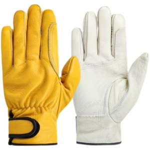 Guantes de trabajo de cuero de seguridad para protección de manos de cuero dividido de vaca de alta resistencia para el trabajo Sialkot Pakistán para guantes de trabajo de construcción - Product Image 1