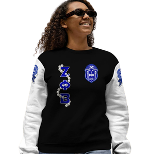 Sudadera con cuello redondo Zeta Phi Beta Blue Sorority 1920 para mujer con letras griegas bordadas - Product Image 5