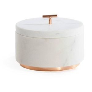 Contenedor de azúcar de mármol blanco con perilla metálica, forma redonda de calidad Superior, hecho a mano, nuevo estilo clásico, macetas de azúcar para venta al por mayor - Product Image 2