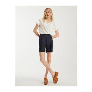 Shorts de Lino con Cinturón para Mujer, Alta Calidad, de Turquía - Product Image 1