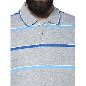 เสื้อโปโลคอปกสองปลายแขนสั้นลายทางแบบกำหนดเองได้เข้ารูปคลาสสิกของผู้ชาย2025 - Product Image 6