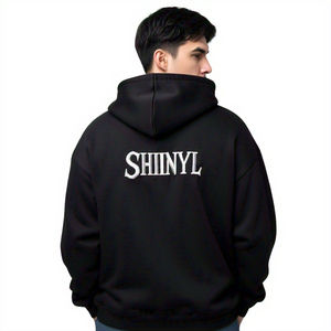 Sweat à capuche surdimensionné en molleton respirant imperméable pour hommes, brodé et imprimé sur mesure 100% coton pour l'hiver-Service OEM - Product Image 2