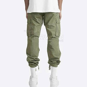 กางเกงคาร์โก้ผู้ชายเอวสูงผ้าคอตตอนแบบ100% กางเกงแฟชั่นระบายอากาศได้ดี - Product Image 2