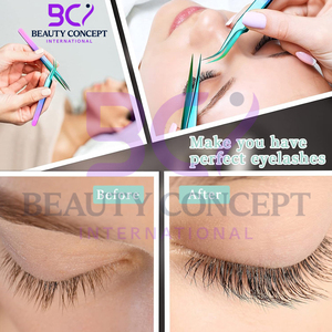 Best Seller OEM Service Curved Grafted Eyelash Extension Tweezers Stainless Steel Straight Tip Lightweight Durable Beauty Tool - Product Image 4